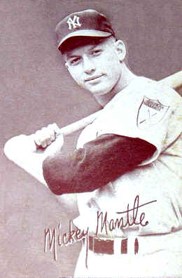 1947-1966 Exhibit Mickey Mantle card