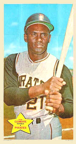 1968 Topps Poster Insert number 6 Roberto Clemente