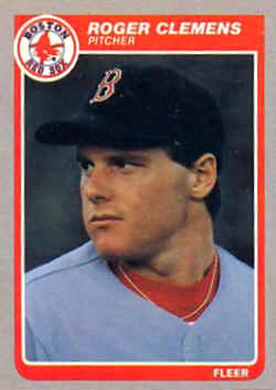 1985 Fleer baseball Card 155 Roger Clemens Rookie