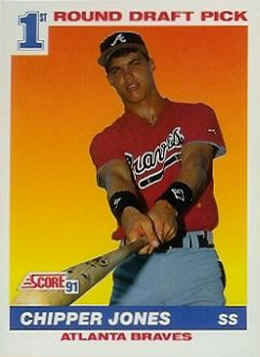 1991 Score  Card number 671 Chipper Jones RC