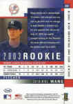 Back of 2003 Leaf card 321 Hideki Matsui ROO RC