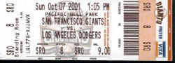 Barry Bonds 73rd HR Game full Ticket