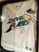 Wade Boggs signed Tampay Bay Game worn jersey