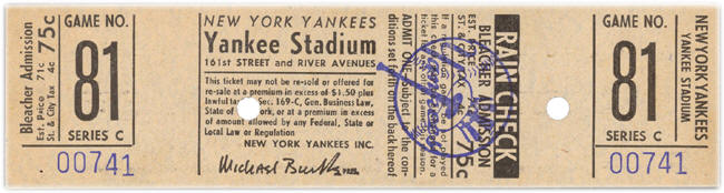 Mickey Mantle Last Game Yankee Stdium  Last Career Hit 2415 